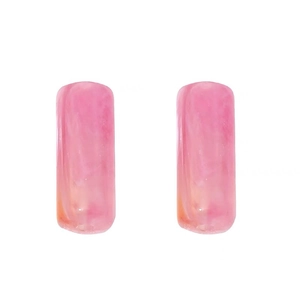 Pink cloud dye acrylic cylinder beads for DIY jewelry making on white background