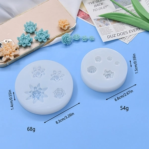 Floral silicone cake molds set for DIY baking including diverse flower shapes and sizes