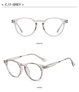 Front and 45-degree side view of translucent grey polarized sunglasses frames