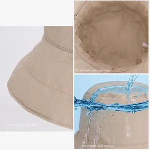 Insulated khaki winter bucket hat featuring waterproof fabric and warm padded lining