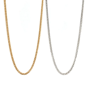 Minimalist Stainless Steel Chain Necklace Chopin Wheat Braided Link Waterproof Tarnish Free Fashion Jewelry For Women Men