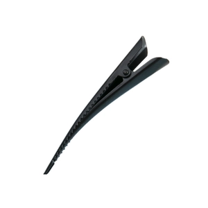 Minimalist black eagle beak hair clip with brushed metal finish and non-slip design