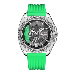 Herren Sport Quarzuhr Legierungsgehäuse Silikonarmband Wasserdicht Leuchtend Racing Hohlzifferblatt Industriell Quadratisch Armbanduhr