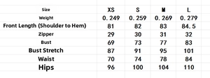 Size chart with measurements for French vintage oil painting style sleeveless tassel dress
