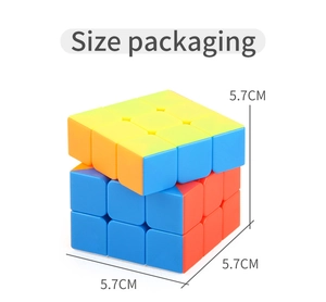 Detailed view of the 5.7cm standard 3x3 magic cube showing its precise dimensions
