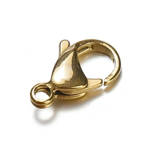 Polished 18k gold plated stainless steel lobster clasp for DIY jewelry making