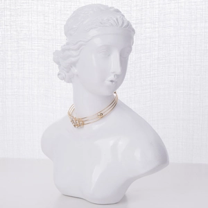 Supporto per Esposizione di Gioielli a Busto Femminile in Resina Opaca per Orecchini e Collane Manichino Testa Busto Puntelli Foto