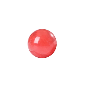 16mm round red natural stone sphere with polished translucent crystal finish on white background