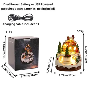 Leuchtendes Weihnachts-Musikhaus-Ornament mit dualer Stromversorgung und Geschenkbox