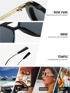 Classic double-bridge oversized sunglasses with metal hinges and integrated nose pads