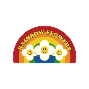 Tappetino da bagno assorbente in fango di diatomee con fiori arcobaleno e fiori sorridenti