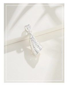 Intricate hollow-out pattern details on silver S925 sterling silver pendant holder