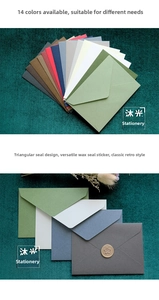 Artistic multi-color textured paper envelopes with classic triangle flap design