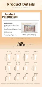 Guide des tailles pour faux ongles stiletto extra longs en 12 tailles et dimensions