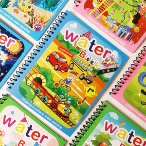 Reusable cartoon water painting books for kids featuring various educational themes