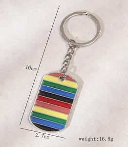 Detailed size specifications for the vintage shield-style metal keychain with dimensions