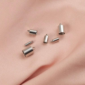 304 Stainless Steel Cord End Caps Cylindrical Connectors For Leather Cord DIY Jewelry Making Bracelet Necklace Findings