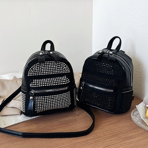 Mini Mochila De Diamantes De Imitación Cuero PU Impermeable Moda Casual Viaje Pequeño Bolso Para Mujeres Niñas