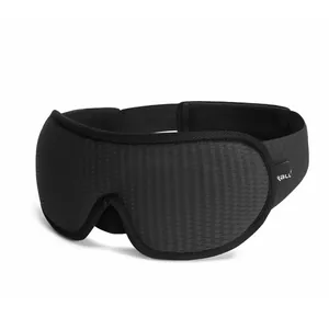 Detail of ergonomic 3D sleep mask with breathable honeycomb mesh and adjustable strap