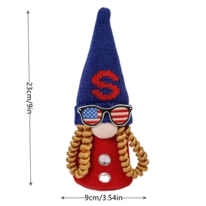 Patriotic gnome plush doll size dimensions showing 23cm height and 9cm width in detail