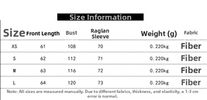 Detailed size chart for V-neck long sleeve blouse featuring fringe tassel accents