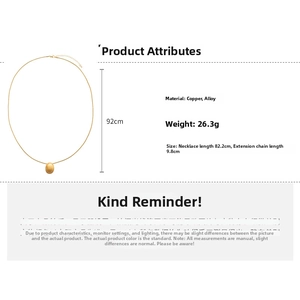 Detailed technical specifications for gold-plated oval sweater necklace with dimensions