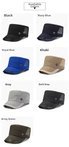 Detail view of breathable mesh side panels on men's flat top sun caps in multiple colors