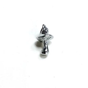Polished silver stainless steel mushroom pendant for DIY jewelry making and necklaces