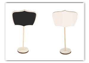 Mini wooden chalkboard signs with round bases for wedding table decor and party labels