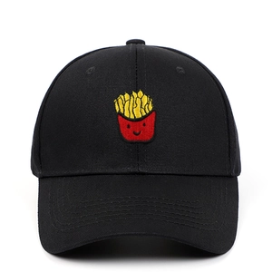 Casquette De Baseball En Coton Sergé Broderie Frites Dessin Animé Réglable Hip Hop Streetwear Chapeau Soleil Hommes Femmes