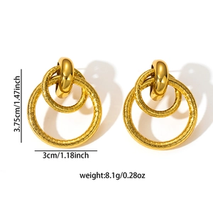 Boucles d'oreilles créoles rondes évidées dorées vintage avec finition texturée chic