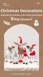 Detail of Nordic Christmas plush reindeer and gnomes with festive knitting and starry hats