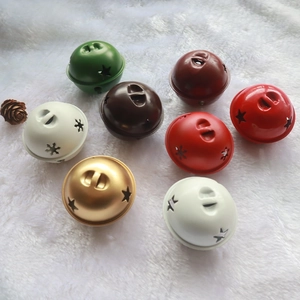 Festive 5cm colorful metal bells with star cutouts for Christmas DIY and pet collars