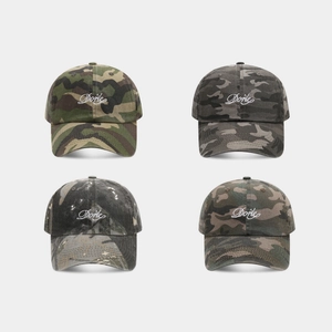 Casquette De Baseball Camouflage Coton Lavé Respirant Broderie Vintage Chapeau Solaire Réglable Pour Hommes Femmes