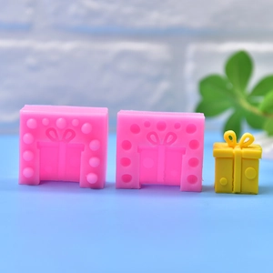 Christmas Snowman And Gift Box Shape Silicone Mold For DIY Cake Fondant Candle Soap Handcrafted Making