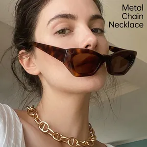 Fashion Cat Eye Sunglasses Irregular PC Frame Metal Hinge UV400 Protection Retro Vintage Style Women Outdoor