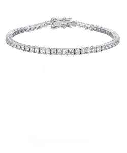 Detailed size chart for 2.5mm moissanite tennis bracelet in 925 silver from 14cm to 23cm