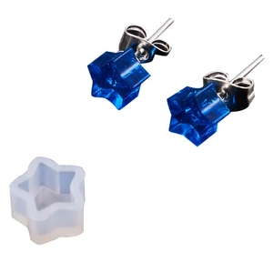 DIY silicone star earring molds with finished deep blue resin star stud accessories