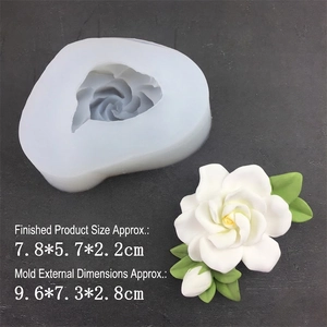 3D gardenia jasmine flower silicone mold for aromatherapy candles and resin art crafts