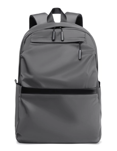 Business laptop backpack for men in grey nylon fabric with large capacity storage
