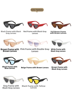 Detailed grid of cat-eye sunglasses in multiple colors and tinted lenses for variety