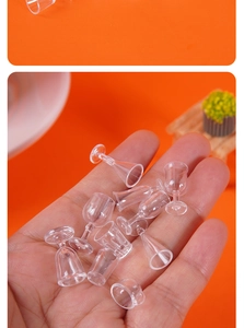 Miniature transparent plastic wine glasses for dollhouse kitchen scene accessories