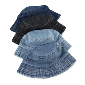 Chapeau Bob En Jean Délavé Pour Femmes Rétro Vintage Streetwear Large Bord Protection Solaire En Coton