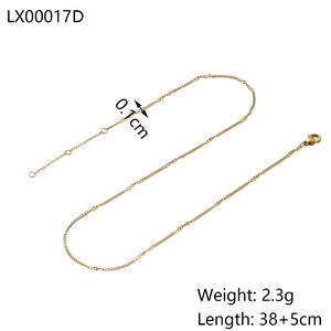 Detail view of 0.1cm gold snake chain with lobster clasp and length measurements