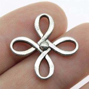 Silver Chinese knot alloy pendant connector for DIY jewelry making and craft accessories