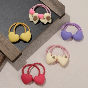 Kids Cute Cartoon Elephant Heart Elastic Hair Ties Durable High Elasticity Hair Bands For Toddler Girls Daily Hair Accessories