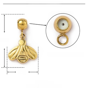 Tableau de paramètres du pendentif en acier inoxydable avec dimensions et spécifications