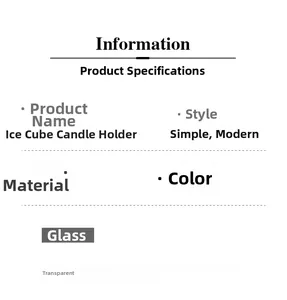 Detailed specifications of the modern transparent glass ice cube candle holder accessory
