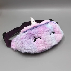Plüsch-Einhorn-Gürteltasche mit rosa-violettem Farbverlauf und Stickerei für Mädchen
