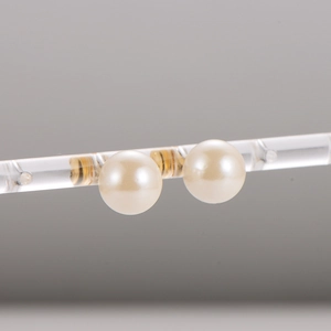 Elegant 18K gold plated stainless steel stud earrings with premium white round pearls